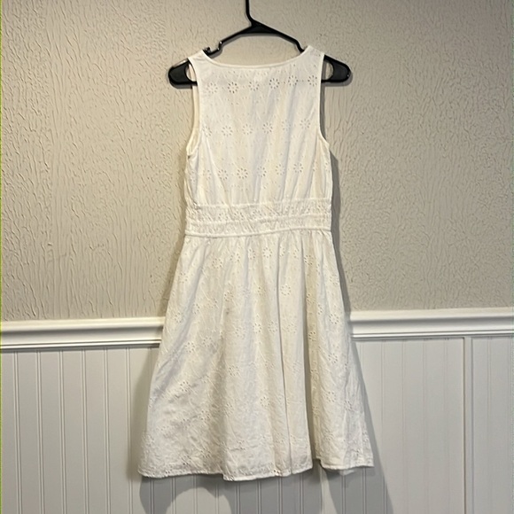 Nicole Miller New York Cotton Eyelet White Sleeveless A line Dress size small - Picture 3 of 10